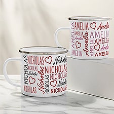 Repeating Name Heart Personalized Enamel Mug - 47429