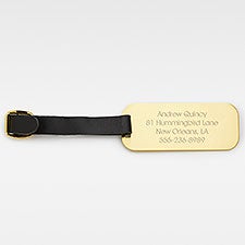Embroidered Brass Luggage Tag - 47676