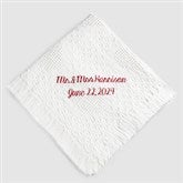 Embroidered White Heart Throw Blanket   - 47701