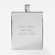 Engraved Thin Rectangle Flask   - 47732