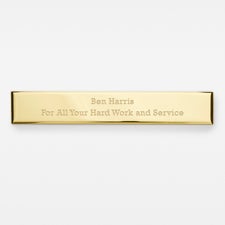 Engraved Gold Long Rectangle Name Plate- 5.8"Long x 0.75"Tall   - 47862