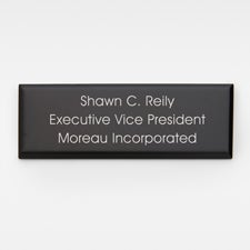 Engraved Black Matte Rectangle Plate- 3" Long by 1"Tall   - 47865