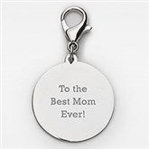 Engraved Silver Round Charm - 47875