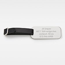 Engraved Nickel Luggage Tag    - 48131