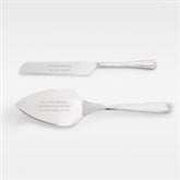 Engraved Stainless Silver Cake Server Set    - 48479