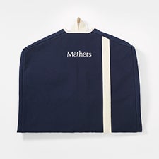 Embroidered Canvas Stripe Garment Bag in Navy  - 48527