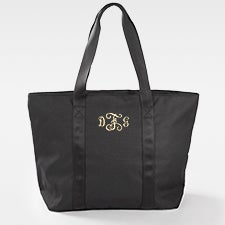 Embroidered Black Tote - 48529