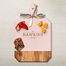Personalized Acacia Pink Rectangle Board with Spreader - 48615D