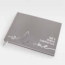 Grey & Silver "Welcome" Guest Book   - 48959