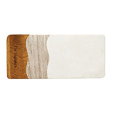 Engraved Marble & Wood Wave Serving Board - 49246