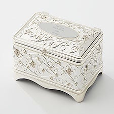 Engraved Silver Star Jewelry Box  - 49412