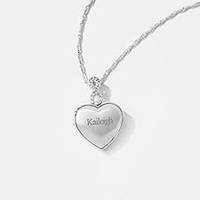 Engraved Silver-Plated Infinity Bail Heart Locket   - 49625