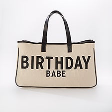 Birthday Babe Canvas and Leather Tote Bag - 49866