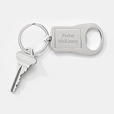 Engraved Silver Bottle Opener Keychain   - 49932