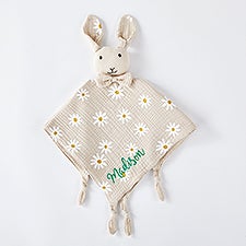 Embroidered Daisy Rabbit Muslin Lovey  - 50061