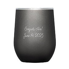 Engraved Corkcicle 12oz Stemless Wine Tumbler in Ceramic Slate       - 50213