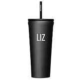 Engraved Corkcicle Monogram 24oz Cold Cup with Straw in Ceramic Slate   - 50227