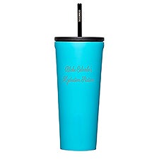 Engraved Corkcicle 24oz Cold Cup with Straw in Capri Blue        - 50231