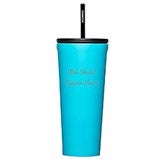 Engraved Corkcicle 24oz Cold Cup with Straw in Capri Blue        - 50231