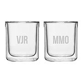 Etched Corkcicle Monogram Double Walled Rocks Glass Set    - 50254