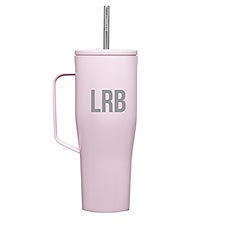 Engraved Corkcicle Monogram 30oz Cold Cup with Handle in Powder Pink - 50327