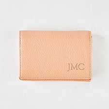 Debossed Stanford Card Case in Cream    - 50428