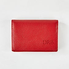 Debossed Stanford Card Case in Red    - 50429