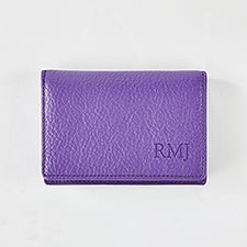 Debossed Stanford Card Case in Purple   - 50431