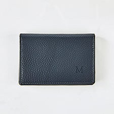 Debossed Stanford Card Case in Navy   - 50432