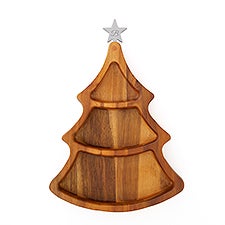 Engraved Nambé Christmas Tree Serving Dish with Spoon   - 50445