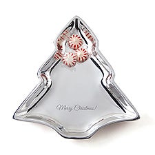 Engraved Nambé Small Christmas Tree Dish - 50476