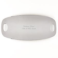 Engraved Nambé Silver Large Handled Tray    - 50484