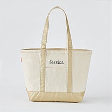 Embroidered Metallic Gold Tote for Kittenish by Jessie James Decker - Centered Text  - 50541