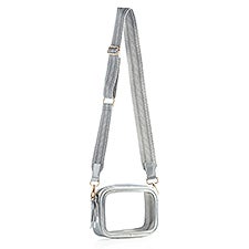 Monogramed Clear Crossbody Bag with Silver Trim - 50620