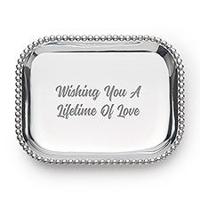 Engraved Mariposa Pearled Rectangular Platter    - 50664