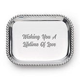 Engraved Mariposa Pearled Rectangular Platter    - 50664