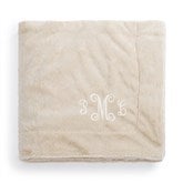 Embroidered Lush Throw Blanket in Buttermilk  - 50684