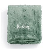 Embroidered Patterned Faux Fur Throw Blanket in Dusty Fir  - 50687