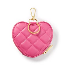 Quilted Heart Coin Purse in Pink - 50714