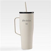 Engraved Corkcicle 30oz Cold Cup with Handle in Latte Cream   - 50756