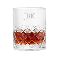 Engraved Monogram Single Hatch DOF Whiskey Glass  - 50849