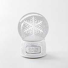 Engraved Spinning Musical Snowflake Snow Globe  - 50984