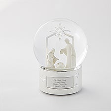 Engraved Nativity Set Musical Snow Globe  - 50985