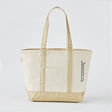 Embroidered Metallic Gold Tote for Kittenish by Jessie James Decker- Side Text     - 51019