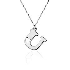 Personalized Initial Cut-Out Heart Necklace  - 51072D