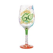 Happy 60th Birthday Wine Glass   - 51170