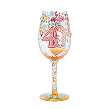 Happy 40th Birthday Wine Glass     - 51177