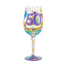 Happy 50th Birthday Wine Glass   - 51178