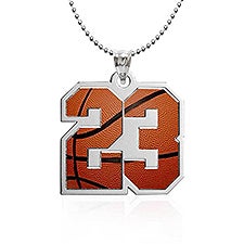 Personalized Basketball Number Pendant - 51211D