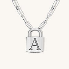 Personalized Initial Padlock Necklace  - 51225D